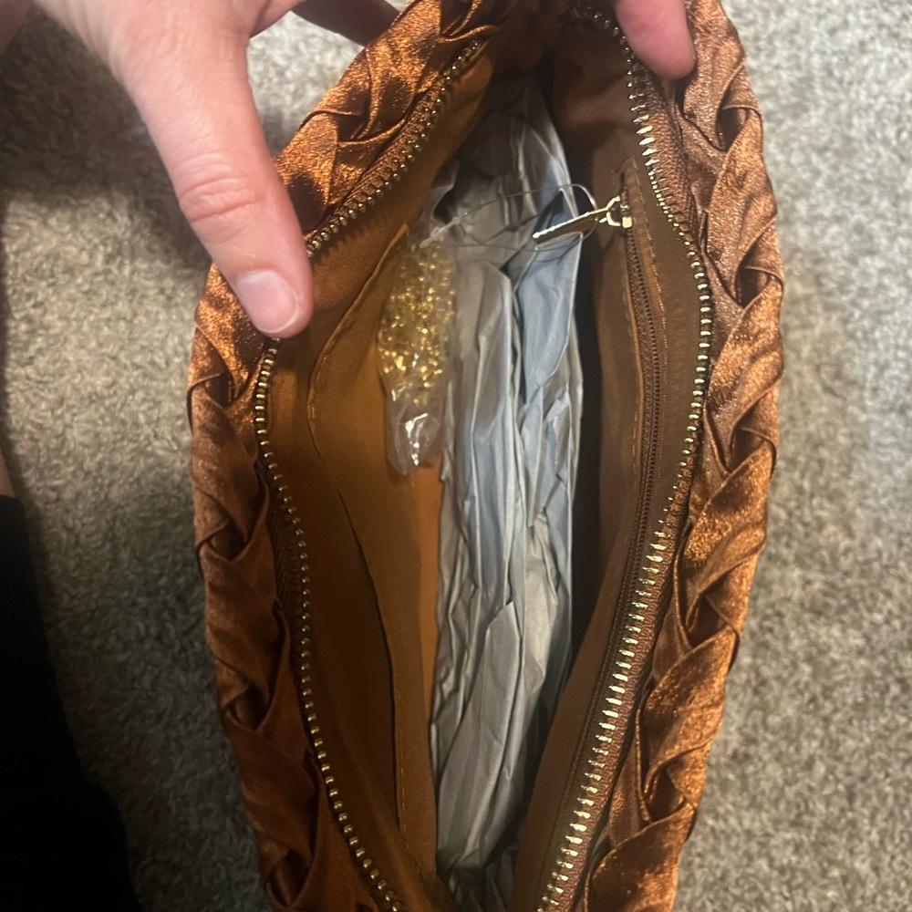 Anthropologie Bronze Woven Bag - Picture 7 of 10